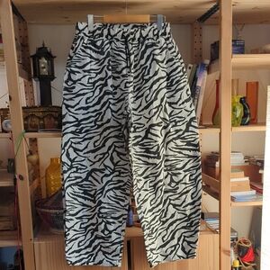Red Sky Zebra Barrel Pants